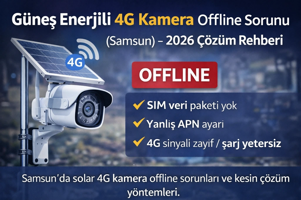 Güneş Enerjili 4G Kamera Offline Sorunu (Samsun) 2026: Kesin Çözüm Rehberi