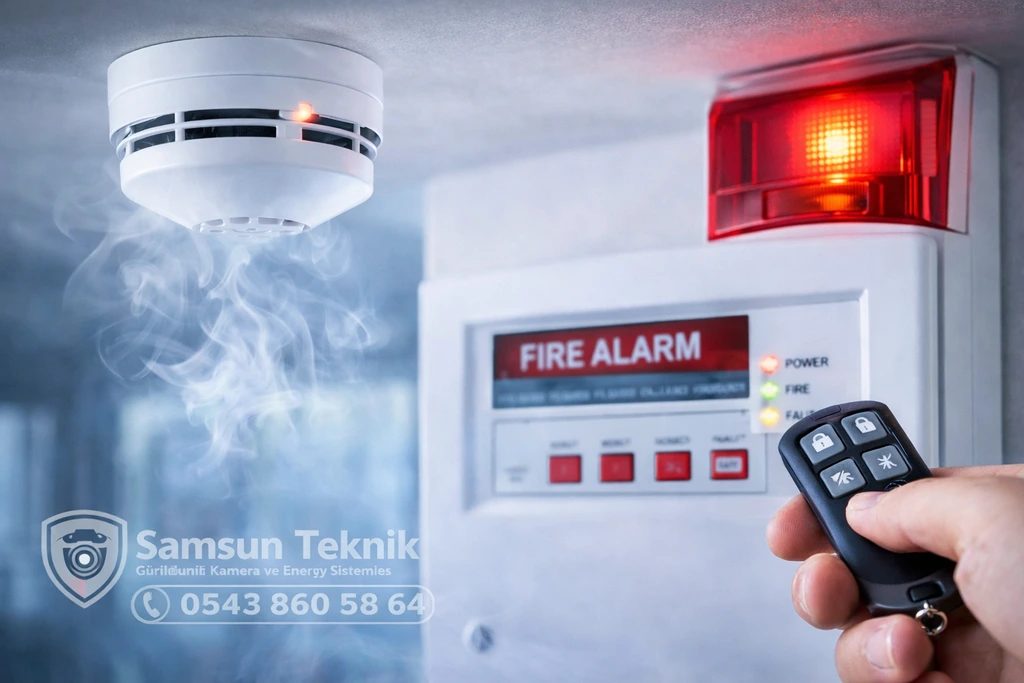 Samsun yangın alarm sistemleri kurulumu – duman dedektörü, siren ve yangın paneli