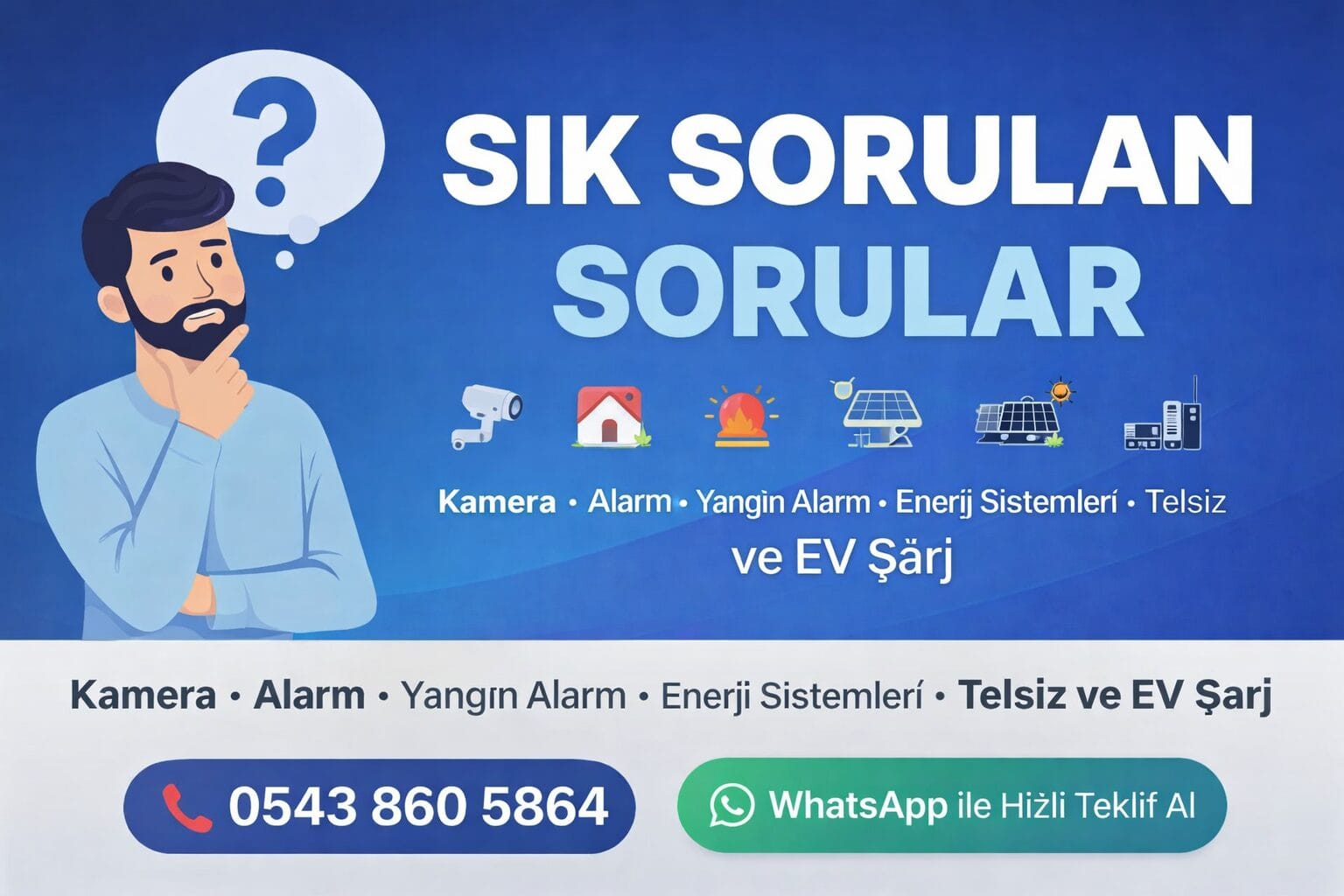 Samsun Teknik Güvenlik sık sorulan sorular görseli - kamera alarm yangın alarm enerji telsiz ev şarj